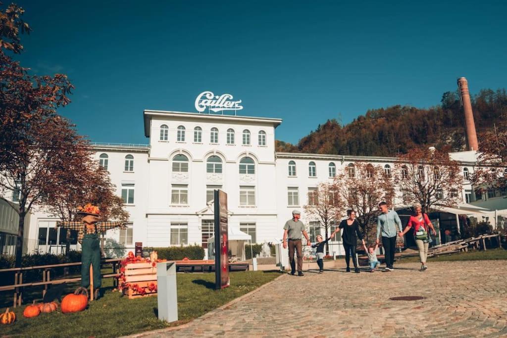 Appartement Spacieux Au Centre De La Gruyere Broc Exterior foto